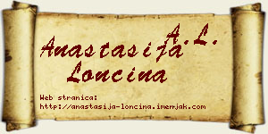 Anastasija Lončina vizit kartica